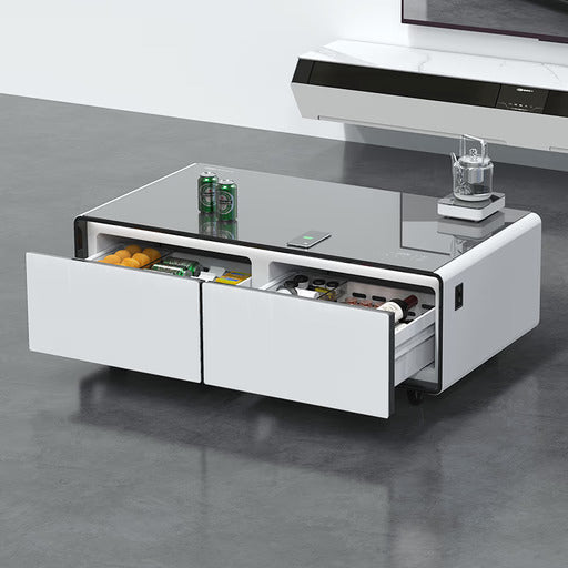 LazyBAR Smart Mini Bar Multi Functional Coffee Table with Toughned Glass Table Top for Home and Office