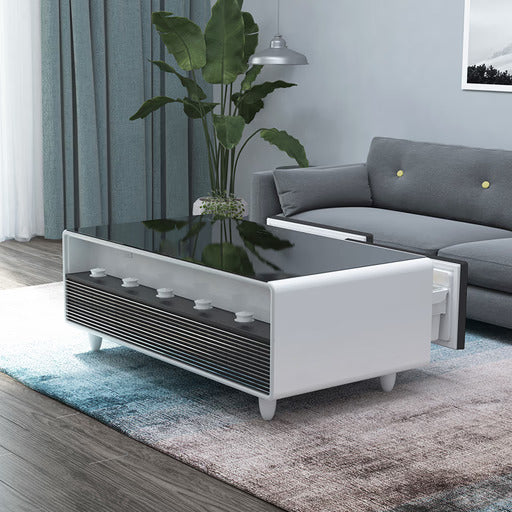 Water Sparks LazyBAR Smart Mini Bar Multi Functional Coffee Table with Toughned Glass Table Top for Home and Office