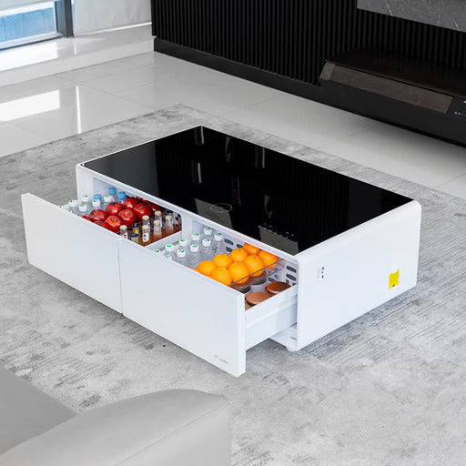 LazyBAR Smart Mini Bar Multi Functional Coffee Table with Toughned Glass Table Top for Home and Office